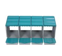 Yechiry 6 Compartment Chicken Feeding Box, Duck Box Poultry Feeder, PP Material Modular Feeder with Removable Liner, Ideal for Hens, Chickens & Ducks, Easy Assembly (4 Compartment)
