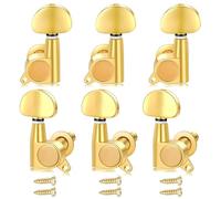 Yechiry 6Pcs Guitar Tuning Pegs, 45 Degree 3 Left 3 Right Zinc Alloy Internal Gear String Winders with Rubber Pads for Acoustic Guitar Replacement Parts