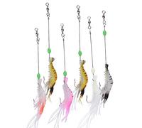 Yechiry 6Pcs Soft Luminous Artificial Shrimp Lure Bait, Lifelike Silicone Fishing Tackle with Hook, Ideal for Trout Perch Salmon Fishing