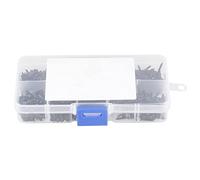 Yechiry 800Pcs M2 Black Carbon Steel Screws Set, Zinc Plated Countersunk Flat Head Self Tapping Screws with 8 Different Lengths in Storage Box for DIY Repair, Assembly