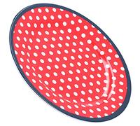 Yechiry 9in Melamine Dinner Plate, Reusable Snack Plate, Lightweight Decorative with Round Edge Design, Ideal for Fruits, Cakes & Salads, Dishwasher Safe (red dot)