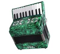 Yechiry Accordion Musical Instrument with 22 Keys and 8 Bass for Home Stage Performance Beginners and Students Bright Color Design (Green)