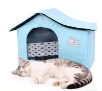 Yechiry Air Conditioned Cat House, 360° 3D Cold Insulation Cooling Pet House, Portable Pet Tent, Wipe Clean Feline Cabin with Adjustable Ice Packs for Outdoor Patio Camping (M)