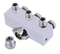 Yechiry Airbrush Parts, 3 Way Air Hose Splitter, Adjustable Air Regulation Valve Knobs Splitter, Ideal for Airbrush Painting Tattoo Face Painting