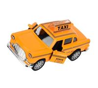 Yechiry Alloy Taxi Mini Car Model, Light Music Pull Back Toy, Open Doors Vehicle Toy, Ideal for Kids Play Collection Decoration (Taxi A)