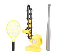 Yechiry Auto Baseball Pitching Machine, 2 in 1 Tennis Baseball Practice Trainer, Adjustable Angle Pitching Machine, Includes Bat and Racket, Ideal for Boys Girls Indoor Outdoor Sports (Yellow)
