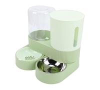 Yechiry Automatic Pet Feeder Water Dispenser, Combined Dry Wet Separation Design with Large Capacity for Cats and Dogs, Durable Plastic Material, 11.42x5.12x9.84in (Green)