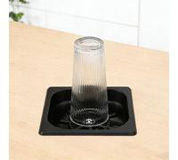Yechiry Automatic Pitcher Rinser, Stainless Steel Embedded Cup Washer with High Pressure Rinsing, High Pressure Rinsing for Home Ommercial Use 6.9x6.4x4.7in (Black)