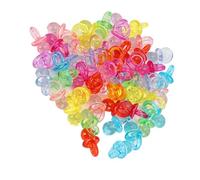 Yechiry Baby Pacifier Toys 100Pcs Acrylic Colorful Mini for Birthday Party Decoration, Soothing (Transparent Mixed Colors)