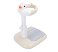 Yechiry Baby Shower Stand, 360° Adjustable Height Anti Slip Base Foldable Baby Bath Shower Stand with Duck Sound, Bath Support for Toddler, Infants Bathing Safety Ideal (Khaki)