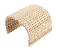 Yechiry Bendable Wooden Bridge Hideout for Guinea Pigs and Hamsters Safe Natural Wood 1 Piece (20 * 40CM)