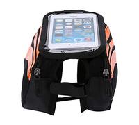 Yechiry Bike Front Tube Bag Large Capacity Zippered Cell Phone Holder for Cyclists Orange (Orange)