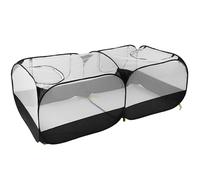 Yechiry Blue Portable Chicken Run Coop with Transparent Net Cover and No Bottom Pet Fence for Hen Duck Rabbit (Black)