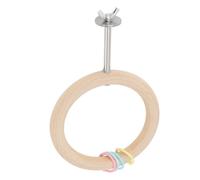 Yechiry Cage Round Perch Stand, Wooden Swing Proof Bird Perch Toy, Stainless Steel Construction with Claws Exercise, Ideal for Play