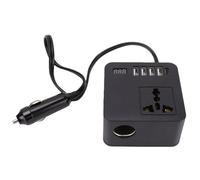 Yechiry Car Power Inverter, 4 USB 20W Ports 1 Type C 20W Port Power Inverter, USB with LED Display, Universal Socket & Multi Layer Safety Protection, Ideal for Family Travel