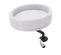 Yechiry Cat Desk Bed, 15.16x15.16x3.74in 360° Rotating Mount Attachment Space Saving Cats Hammock, Washable All Season Indoor Pet Nests for Home Office