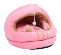 Yechiry Cat Houses for Indoor Cats Large, Cute Pink Covered Pet Bed Cave Warm Plush Pet Kitten Puppy Sleeping Bed Removable Washable Hideaway Hooded Hut Anti-Slip Dog Tent (M)