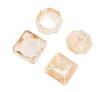 Yechiry Champagne Color Nail Dappen Dish for Acrylic Nails, Octangle Quadrangle Shape with Lid, High Clarity Beauty Tool Enhancing Art Visual Appeal