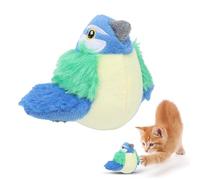 Yechiry Chirping Bird Cat Toy, Plush Interactive Cat Toy with Electronic Sound Catnip Filled for Kittens & Adult Cats Indoor Home Play Self Entertainment Exercise (Green)