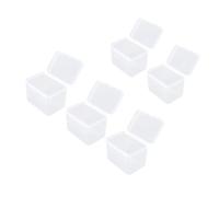 Yechiry Clear Makeup Sponge Case 5PCS Portable Small Storage Box for Travel Jewelry and Craft Items ABS 3.74x2.56x2.68in