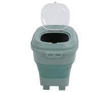 Yechiry Collapsible Dog Food Container, Large Storage Bin with Transparent Airtight Lid & Measuring Cup, Ideal for Dog Cat Food Dry Cereal Rice Flour Grain Storage (Green)
