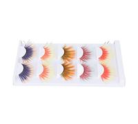 Yechiry Colorful Eyelashes 6D Soft Long Curled False Lashes for Halloween Christmas Cosplay Party 5 Pairs
