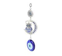 Yechiry Coloured Glaze Alloy Evil Eye Pendant, Night Owl Moon Pendant, Protection with Attract Wealth Design, Ideal for Holidays, Birthday, House Warming & Indoor Gifts