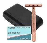 Yechiry Double Safety Barber Straight Vane/Wing Barber Straight Vane/Wing, Premium Stainless Steel Classic Safety Shaving for Men Professional Hair Salon or Home Use, Heavy Duty Manual Shaver