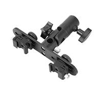 Yechiry Dual Hot Shoe Flash Bracket Adjustable Lightweight Sturdy Durable for Photography Lovers Metal Black 14.5x11.1x2.5cm 1 Unit