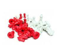 Yechiry Educational 32PCS Chess Pieces for Games Anti-Slip Chessman Set in Red and White Color (49mm)