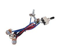 Yechiry Electric Guitar 2V2T 1 Jack 500K Pots 3 Way Switch Wiring Harness, Anti-aging Durable Pot for Guitar Enthusiasts