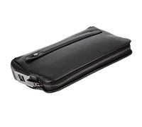 Yechiry Fipilock Smart Fingerprint Wallet Men Zipper Leather Handbag with 0.5s Unlock 10 Fingerprint Capacity for Anti Theft Security