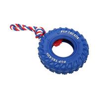 Yechiry Flexible Rubber Dog Tire Toy Fillable Food Dispensing Chew Toy for German Shepherds (Blue)