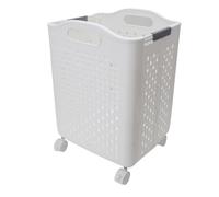Yechiry Foldable Laundry Hamper, Hollow Out Beathable Space Saving with 4 Universal Wheels & Locking Mechanism Laundry Basket for Home Bathroom Balcony (Large)