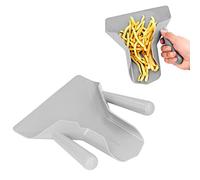 Yechiry French Fry Popcorn Scoop, Commercial Fry Bagger Scooper Shovel, Non Slip Dual Handle Multipurpose Quick Fill Tool for Bagger French Fries Snacks Desserts Ice Dry Goods (Dual Handle)