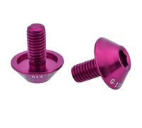 Yechiry G-510 2Pcs M5 * 12mm High Precision Bike Bolt Screws, Aluminum Alloy Construction for Stable and Durable Disc Brake or Water Bottle Cage Holder, Ideal for Bike Lovers in Black (Purple)