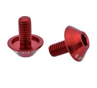 Yechiry G-510 2Pcs M5 * 12mm High Precision Bike Bolt Screws, Aluminum Alloy Construction for Stable and Durable Disc Brake or Water Bottle Cage Holder, Ideal for Bike Lovers in Black (Red)