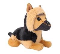 Yechiry German Shepherd Stuffed Toy, 15 Inch PP Cotton Fluffy Puppy Pillow, Realistic Decorative Shepherd Dog Stuffed Animal, Cute Cuddling Plush Playmate for Bedroom, Car Seat