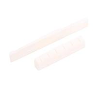 Yechiry Guitar Nut Saddle Set, Pure Cow Bone Material Nut Saddle, Gear Shape Engraved, White Color Set, Ideal for Acoustic Folk Guitar