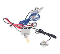 Yechiry Guitar Wiring Harness Kit, Prewired 3 Way Switch 2 Volume 2 Tone Controls, with Easy Install Components, Ideal for Electric Guitar Wire Accessories (yellow hat)
