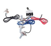 Yechiry Guitar Wiring Harness Kit, Prewired 3 Way Switch 2 Volume 2 Tone Controls, with Easy Install Components, Ideal for Electric Guitar Wire Accessories (Black Hat)