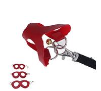 Yechiry Hamster Harness and Leash Set, Soft Artificial Leather Comfortable Vest, Adjustable Straps Pet Vest with Bells, Ideal for Small Pets Like Hamsters Rats (Red)