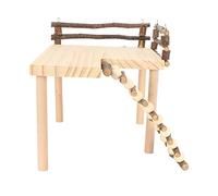Yechiry Hamster Platform, Wooden Hamster Climbing Toys, Log Climb Platform with Ladder for Eating, Playing, Resting