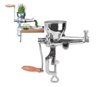 Yechiry Hand Crank Wheatgrass Juicer, 304 Stainless Steel Fruit Press Food Grade Materials Stable Desktop Clamp Manual Wheatgrass Extractor Juicer Squeezer for Vegetables Fruits