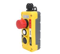Yechiry Hoist Crane Remote Control Pendant Station, Push Button Switch IP68 Emergency Stop with PC Retardant Frame for Industrial Automation Machinery