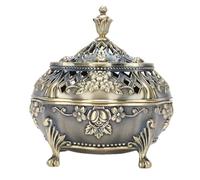 Yechiry Incense Burn Holder, European Style Vintage Stick Cone Stand with Lid, Zinc Alloy Carved Ornament Incense Burner for Indoor Decoration Home Decor Frankincense Charcoal (Antique Bronze)