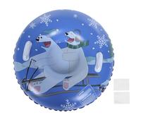 Yechiry Inflatable Snow Tube Thickened Bottom, 36 Inch Cute Pattern Pvc Kids Sled with Handles 2 Repair Patches Quick Inflation Scratch Wear Water Proof for Winter Outdoor Sledding (Blue)
