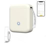 Yechiry Label Maker with App, Portable Thermal Printer, Multifunction Label Printer for Small Business Address Clothing Sticker Life Tips for Ios Pc (Beige)