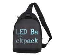 Yechiry LED Sling Backpack, BT App Control, Smart Screen, Watertight, 72 Resolution, Large Zipper Pocket, Multiple Compartments Compatible with Mobile Power Supply