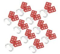 Yechiry Lockout Hasp Aluminium Red 6-Hole Fireproof 10pcs for Industrial Electric Power, Industry, Coal Mine Workers